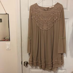 Crocheted yoke dress